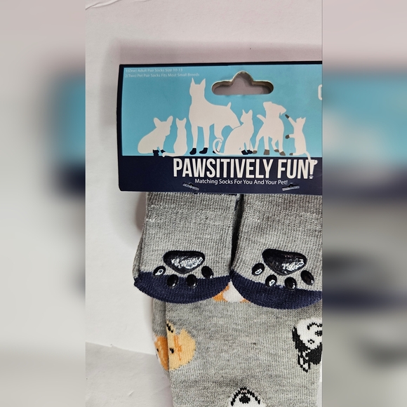 PAWSITIVELY FUN  PET & OWNER SOCKS  (2) Pairs - Picture 8 of 10